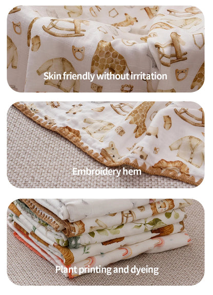 4 Layers Premier Bamboo Cotton Swaddle Blanket - Just Kidding Store