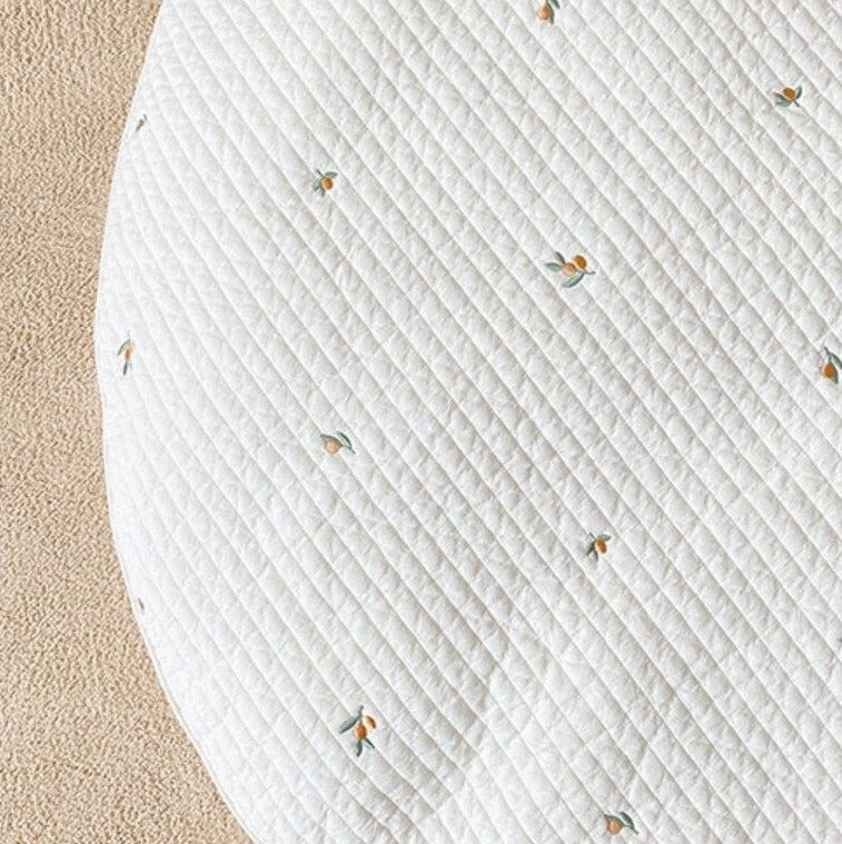 Round Embroidered Padded Baby Play Mat - Just Kidding Store