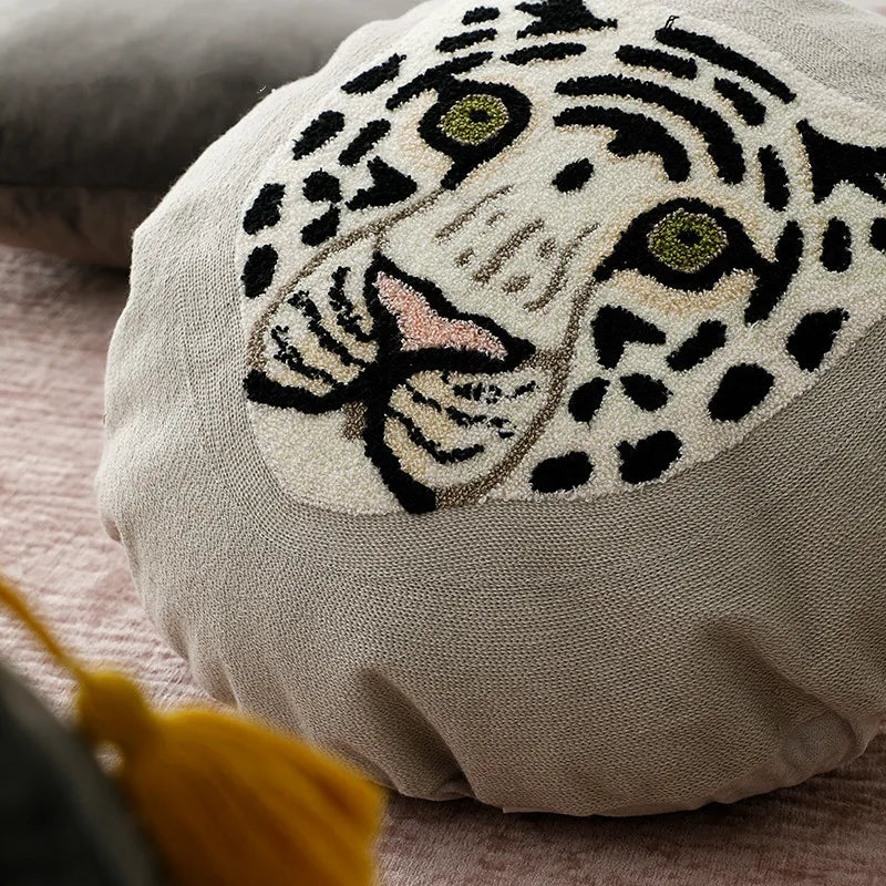 Wild Cats Embroidered Cushion Cover - Just Kidding Store