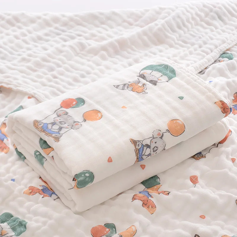 6 Layers Cotton Muslin Swaddle Blanket - Just Kidding Store