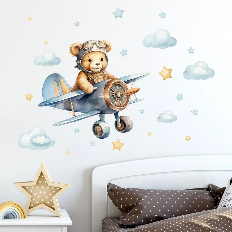 Aviator Bear Wall Decals - Just Kidding Store