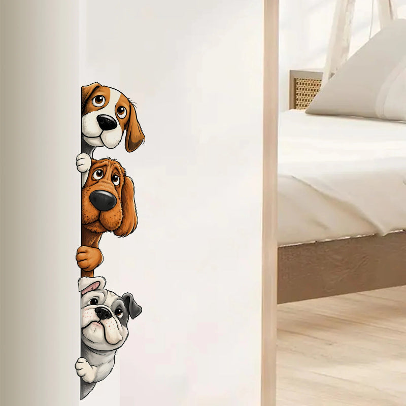 Peeking Dogs Corner Wall Stickers - Just Kidding Store