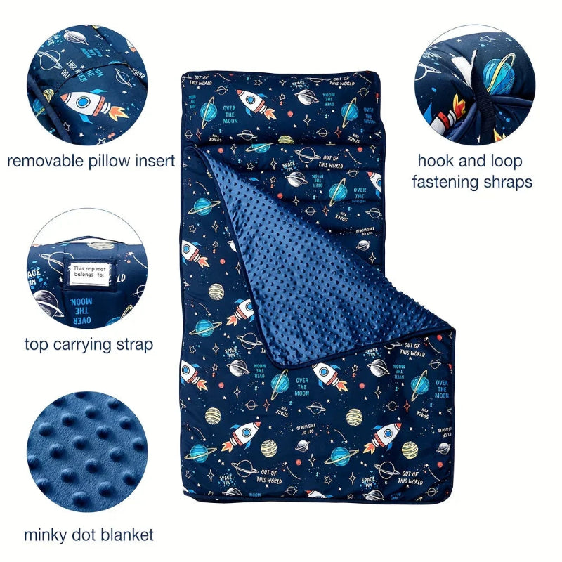Outer Space Nap Mat - Sleeping Envelope With Pillow - Just Kidding Store