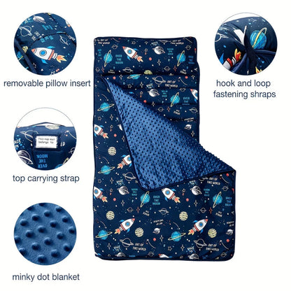 Outer Space Nap Mat - Sleeping Envelope With Pillow - Just Kidding Store