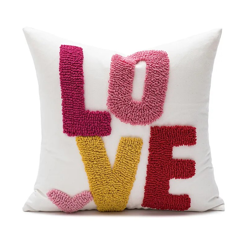 Love Hearts Tufted Pillow Covers - Just Kidding Store