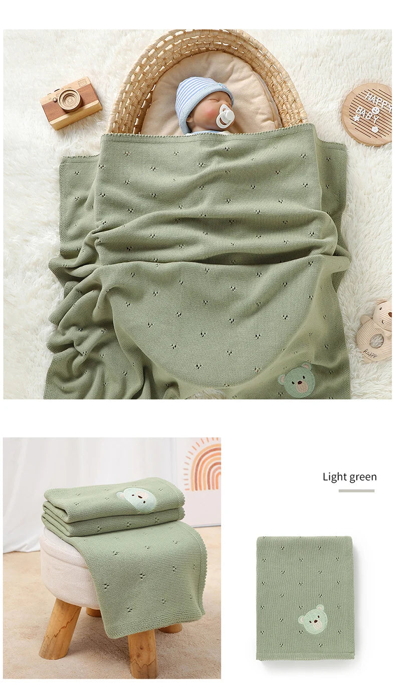 Teddy Dreams Cotton Knit Blanket - Just Kidding Store