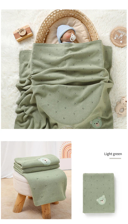 Teddy Dreams Cotton Knit Blanket - Just Kidding Store
