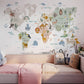Animal World Map Wall Decal - Just Kidding Store