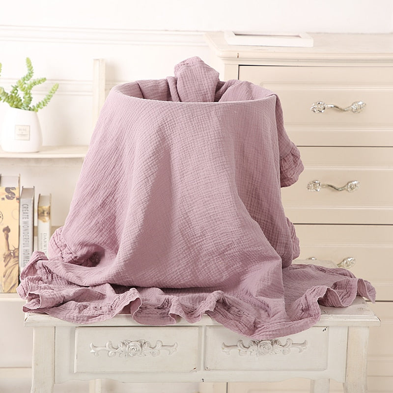 Ruffled Muslin Swaddle Blankets - Just Kidding Store