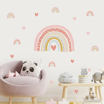 Rainbow Hearts Wall Stickers - Just Kidding Store