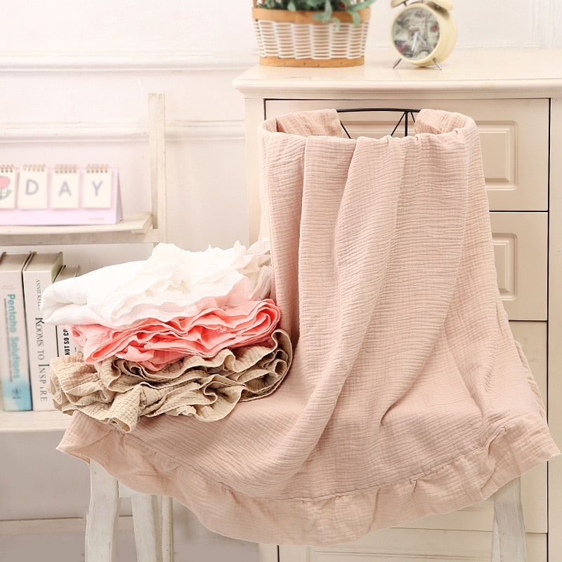 Ruffled Muslin Swaddle Blankets - Just Kidding Store