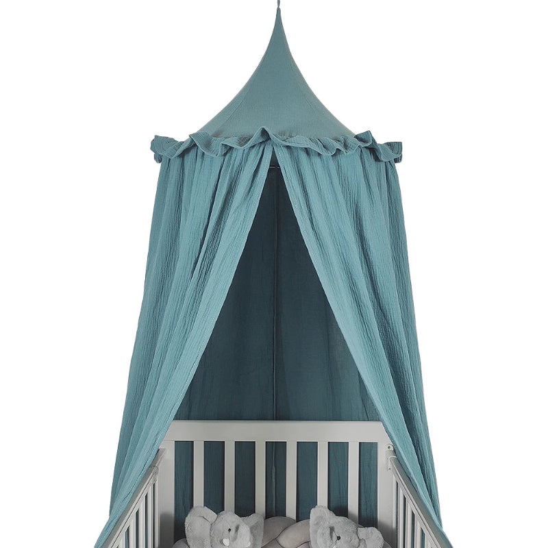 OEKO-Tex Premium Muslin Cotton Canopy With Frills - Just Kidding Store