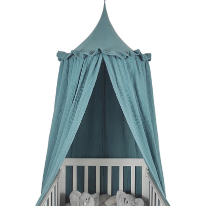 OEKO-Tex Premium Muslin Cotton Canopy With Frills - Just Kidding Store