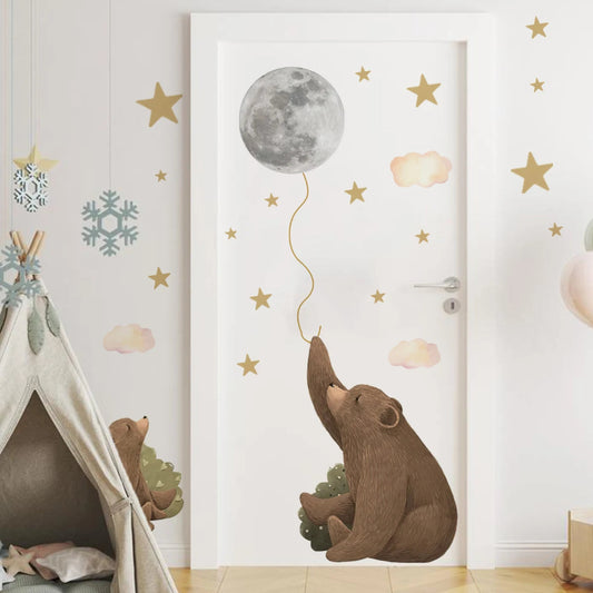 Moonlit Bear Balloon Wall Sticker - Just Kidding Store