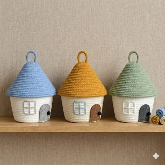 Crochet Cottage Cotton Rope Storage Baskets - Just Kidding Store