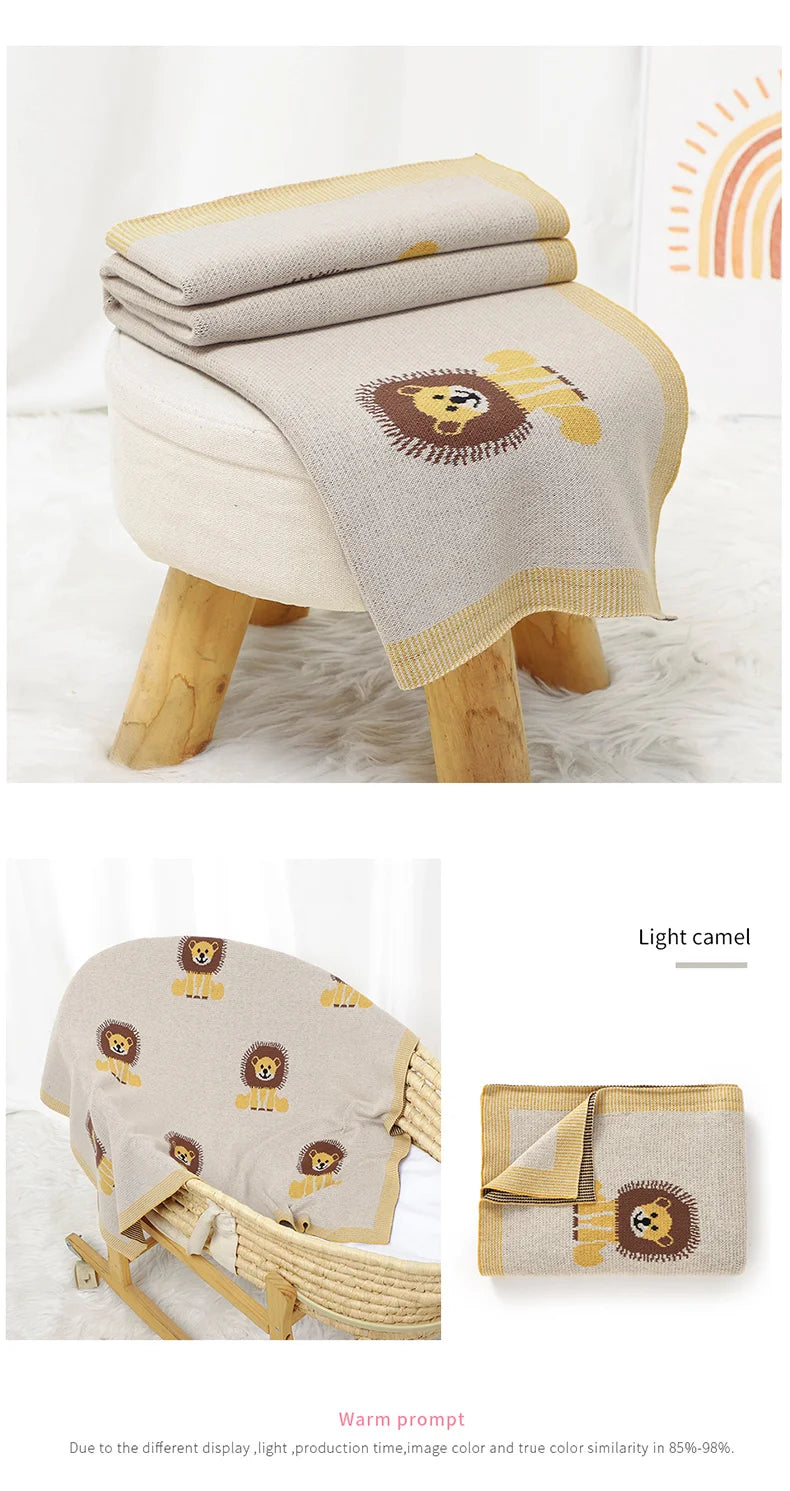 Baby Lion Cotton Knitted Blanket