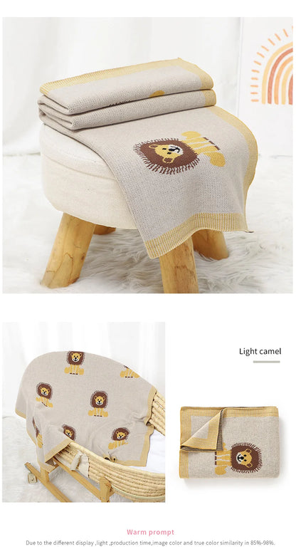 Baby Lion Cotton Knitted Blanket