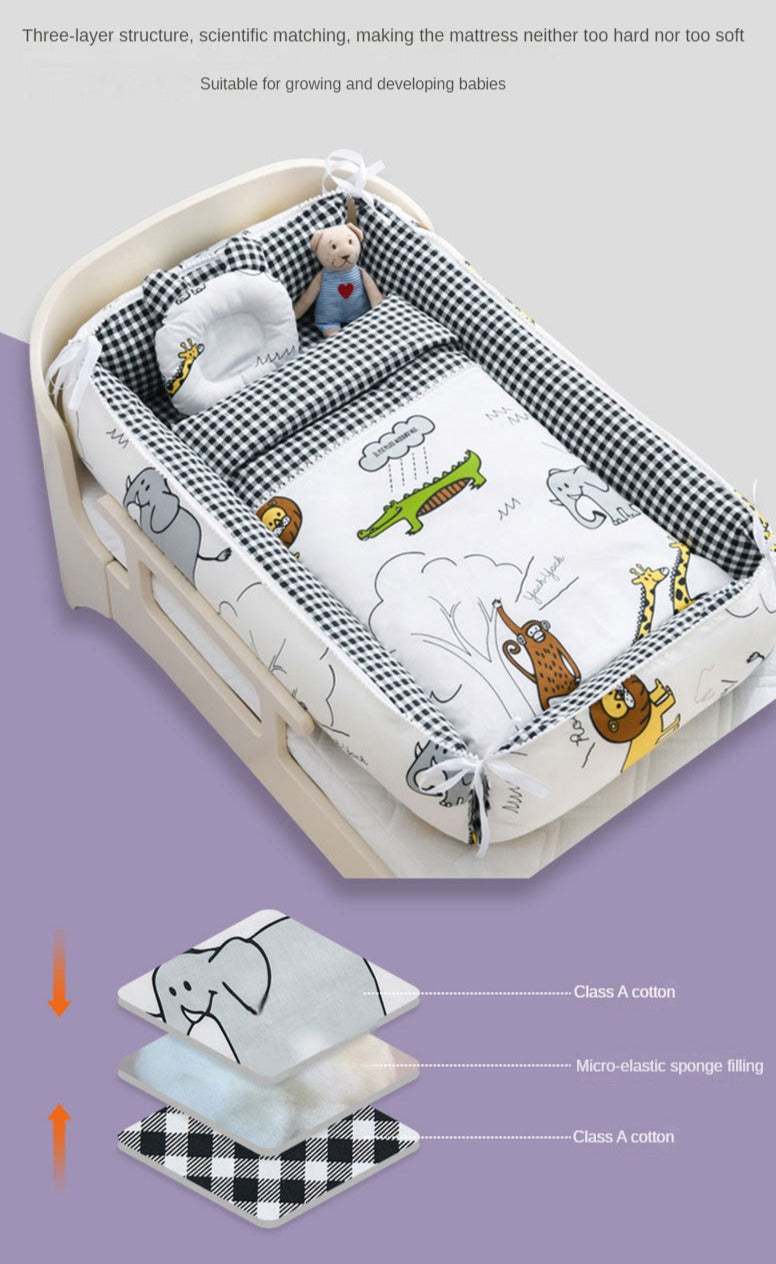 Baby Nest - Portable High Border Infant Crib - Just Kidding Store