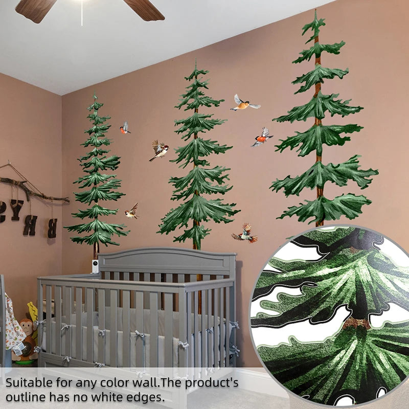 Tall Pine Tree Wall Stickers - Just Kidding Store