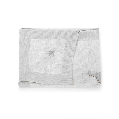 Baby Dino Cotton Knitted Nursery Blanket - Just Kidding Store