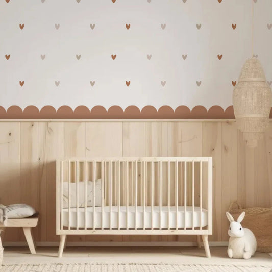 Little Hearts Scallop Wall Strip Nursery Sticker - Just Kidding Store