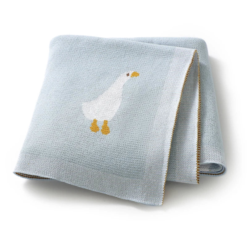 White Goose Cotton Knitted Blanket - Just Kidding Store