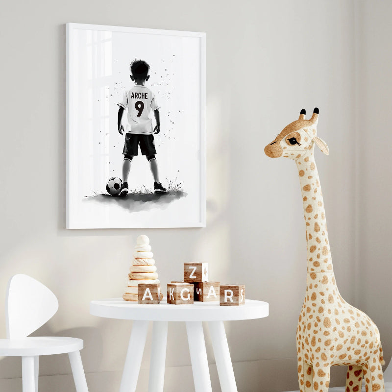 3pcs Personalized Custom Name Football Canvas Poster - Just Kidding Store