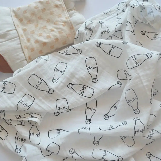 Milk Bottle Cotton Muslin Blanket - Just Kidding Store