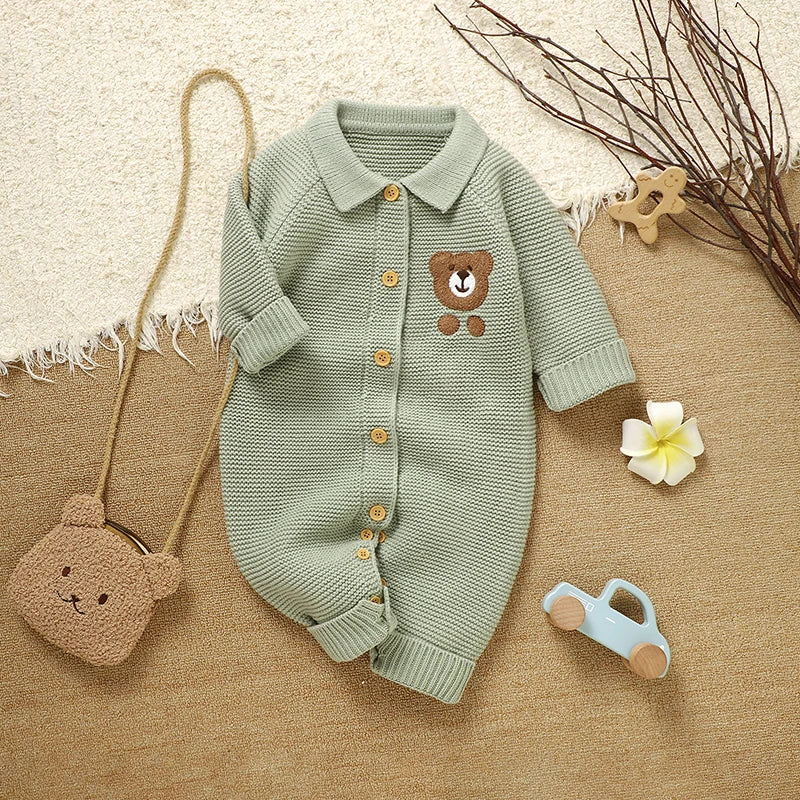 Teddy Knitted Infant Romper - Just Kidding Store