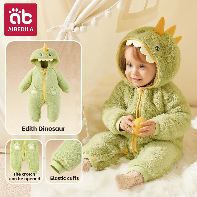 Animal Coral Fleece Baby Toddle Jumpsuit - Just Kidding Store