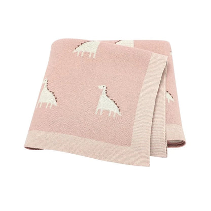 Baby Dino Cotton Knitted Nursery Blanket - Just Kidding Store