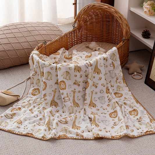 4 Layers Premier Bamboo Cotton Swaddle Blanket - Just Kidding Store