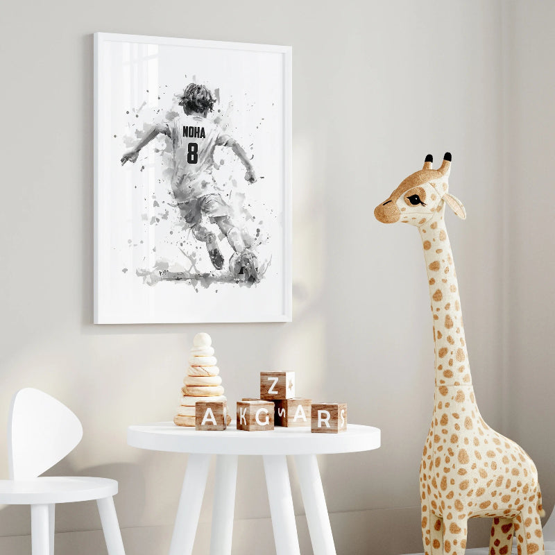 3pcs Personalized Custom Name Football Canvas Poster - Just Kidding Store