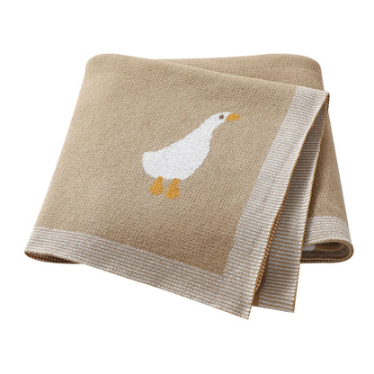White Goose Cotton Knitted Blanket - Just Kidding Store