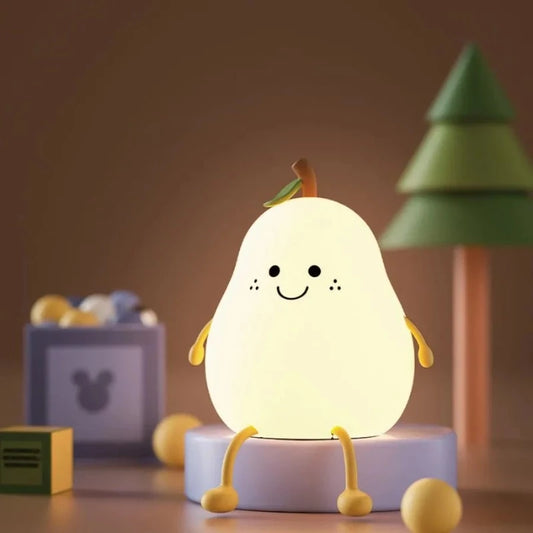 Pear LED Night Light - Tap Control Color Changing Lamp - Just Kidding Store