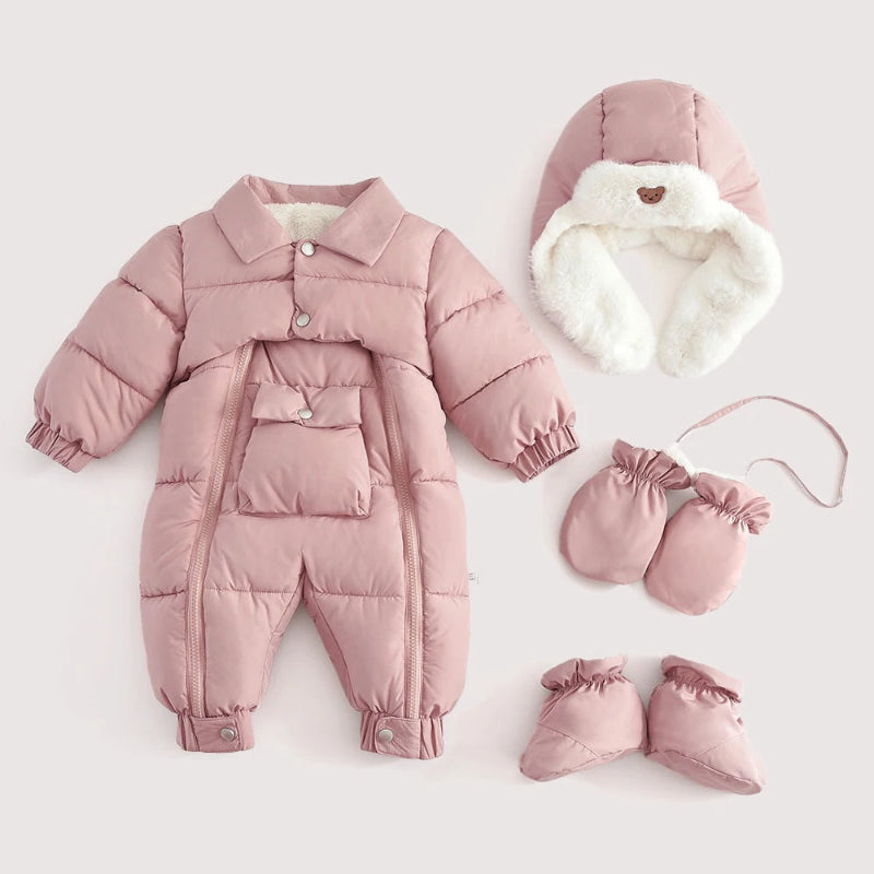 Thick Hooded Snowsuit Set Baby Infant Toddler - Just Kidding Store