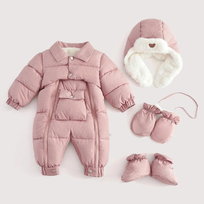 Thick Hooded Snowsuit Set Baby Infant Toddler - Just Kidding Store