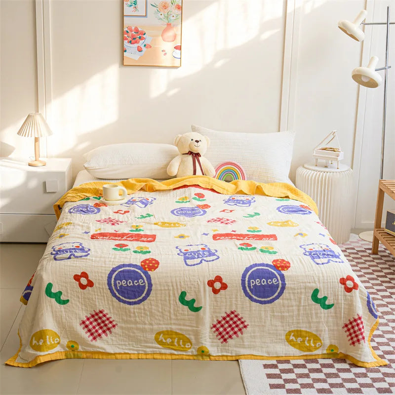 Pure Cotton Six Layer Muslin Blanket - Just Kidding Store