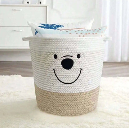 Large Cotton Woven Basket With Handles - Just Kidding Store