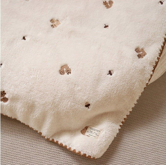 Embroidered Soft Flannel Kids Nursery Blanket - Just Kidding Store