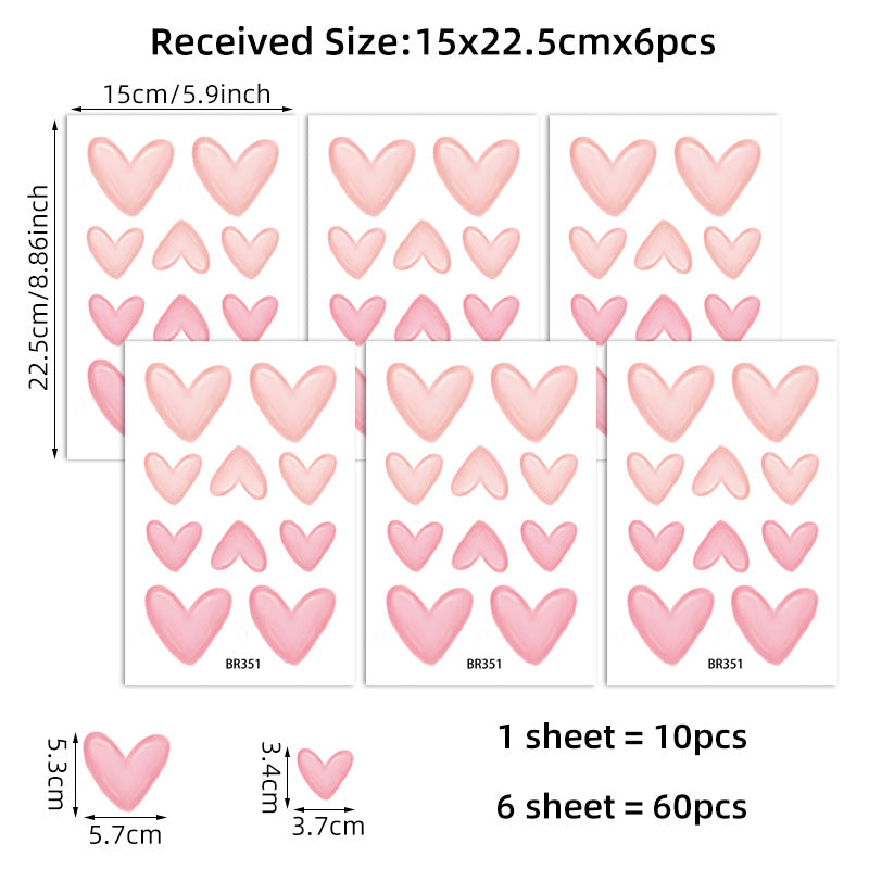 Blush Pink Hearts Wall Decals - Just Kidding Store