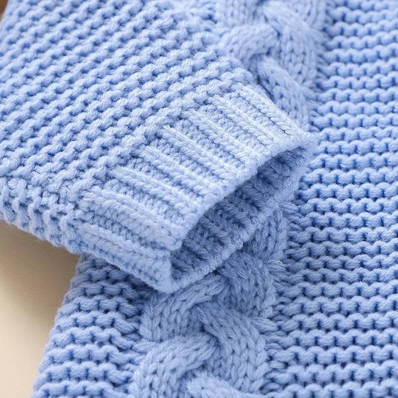 Hooded Baby Infant Winter Knitted Jumpsuit - Just Kidding Store