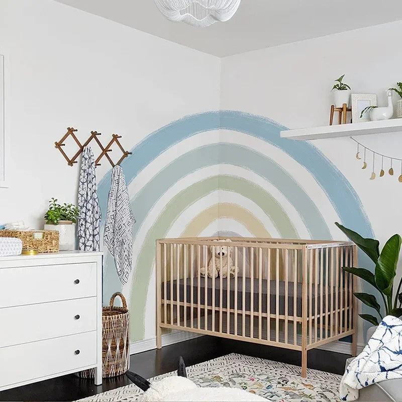 Pastel Watercolor Rainbow Fabric Wall Decal - Just Kidding Store