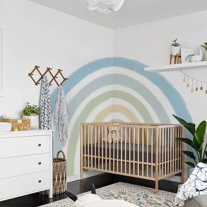 Pastel Watercolor Rainbow Fabric Wall Decal - Just Kidding Store