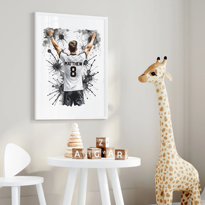 3pcs Personalized Custom Name Football Canvas Poster - Just Kidding Store