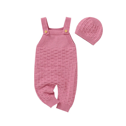 Sleeveless Waffle Knitted Jumpsuit Set - Just Kidding Store