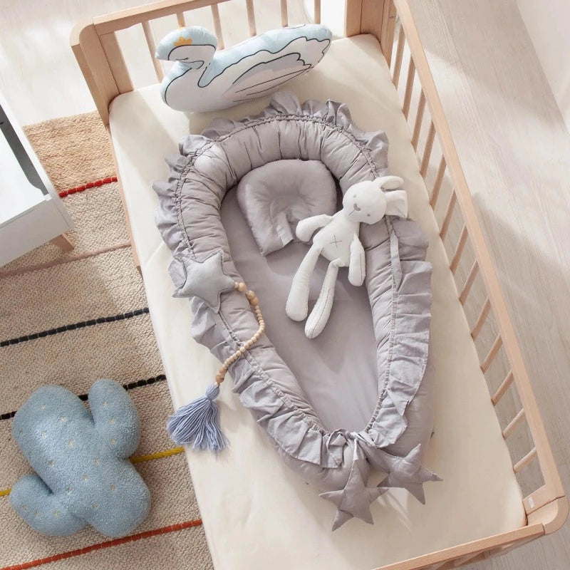 Ruffle Baby Nest - Portable Cocoon Bionic Detachable Pillow - Just Kidding Store