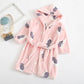 Plush Hooded Bathrobe - Kids Fleece Nightgown - Just Kidding Store