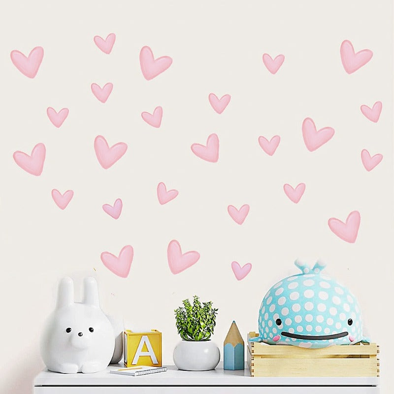Blush Pink Hearts Wall Decals - Just Kidding Store