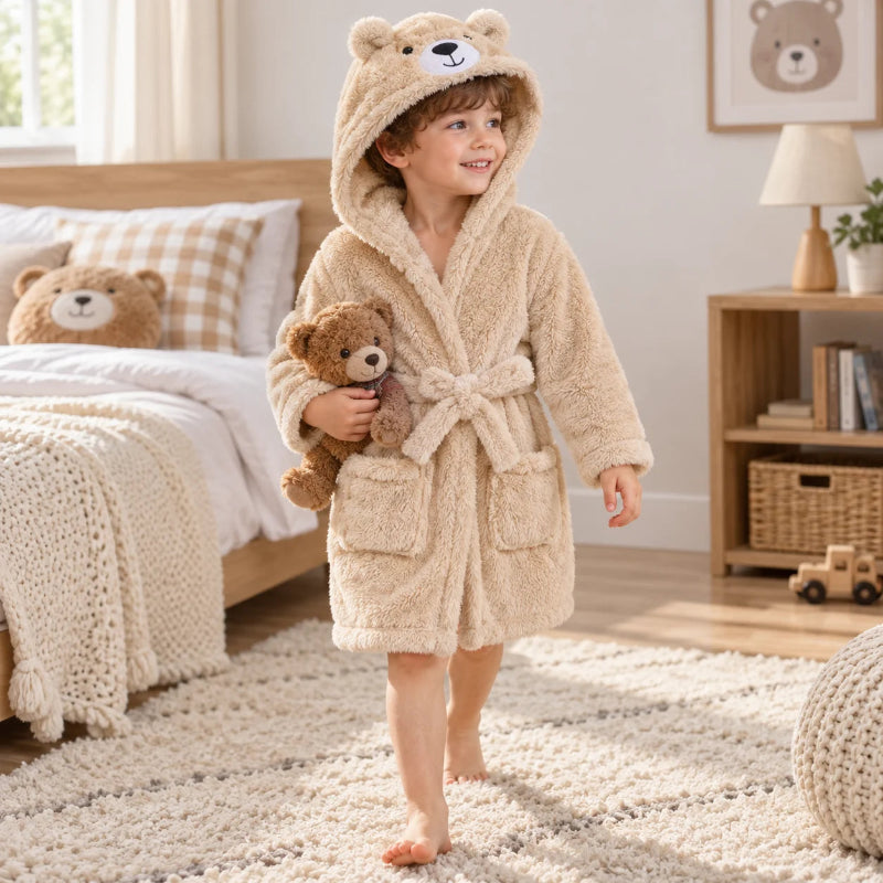 Cozy Beige Bear Winter Robe - Just Kidding Store